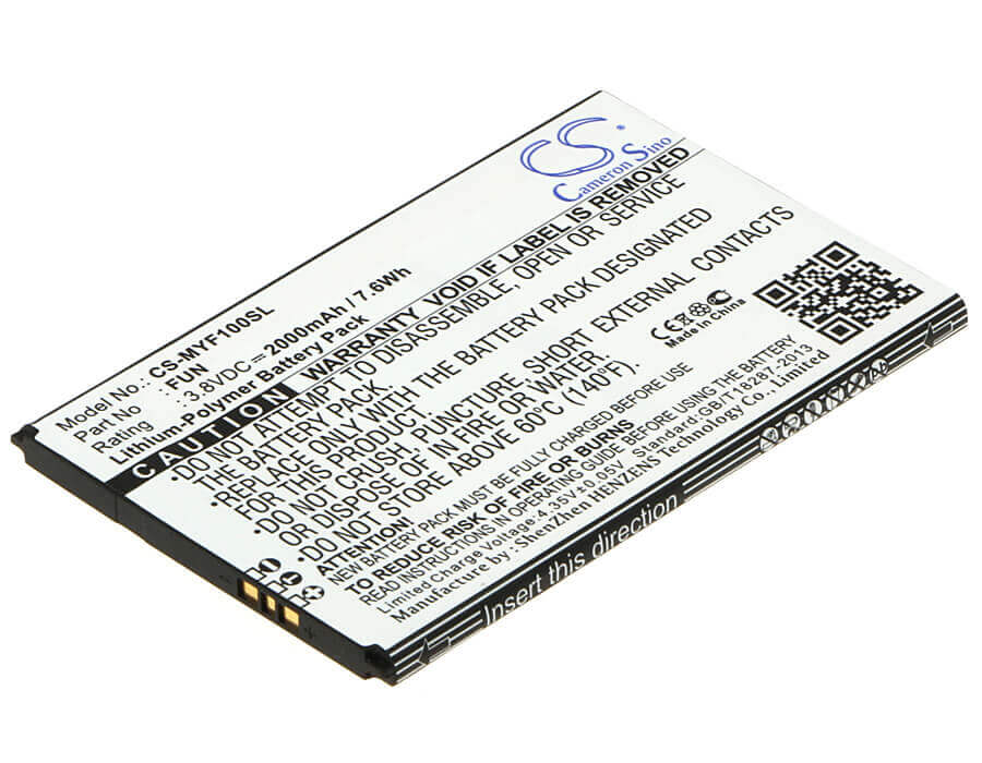 3.8V, Li-Polymer, 2000mAh, SmartPhone battery fits Myphone, Fun, Fun, 7.6Wh Mobile, SmartPhone Cameron Sino Technology Limited (Suspended)