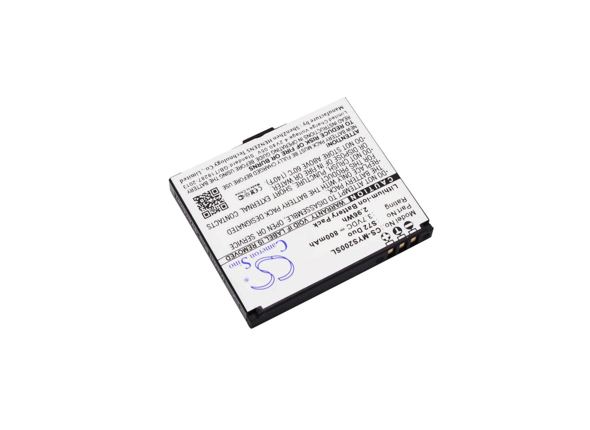 3,7V, Li-ion, 800mAh, batterie de smartphone compatible avec Myphone, S72 Duo, S72 Duo, 2,96Wh Mobile, smartphone Cameron Sino Technology Limited (Suspendu)