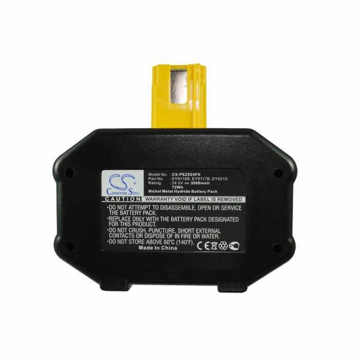 24.0V, Ni-MH, 3000mAh, Power Tools battery fits Panasonic, National, Ey9116, Ey6812nqkw, Ey6812nqrw, 72Wh Power Tools Cameron Sino Technology Limited (Power Tools)