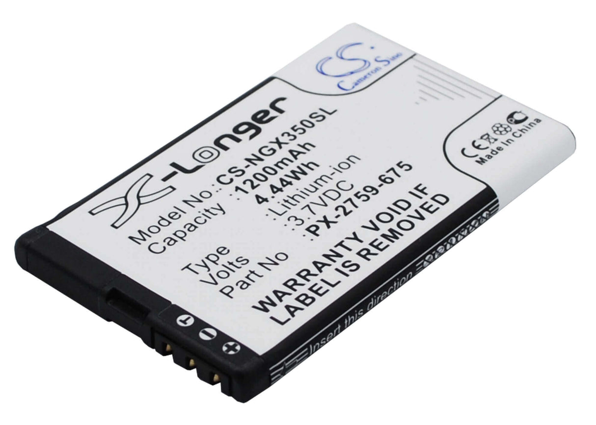 3,7V, Li-ion, 1200mAh, batterie GPS compatible avec Navgear, Px-2759-675, Motorradnavi Slx-350, Tourmate Slx-350, 4,44Wh GPS, Navigator Cameron Sino Technology Limited (Suspendu)