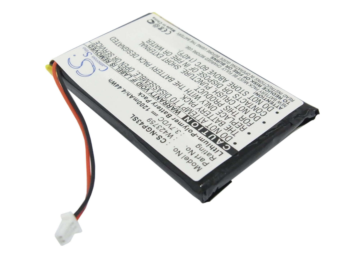 3,7V, Li-Polymer, 1200mAh, batterie GPS compatible avec Navgear, W423759, Streetmate Gp-43, 4,44Wh GPS, Navigator Cameron Sino Technology Limited