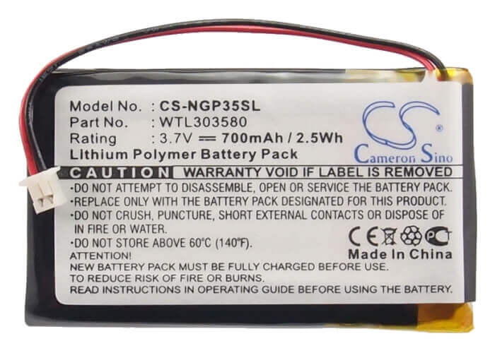 3.7V, Li-Polymer, 700mAh, batterie GPS compatible avec Navgear, Wtl303580, Gt35, Gt-35 3D, 2.59Wh GPS, Navigator Cameron Sino Technology Limited