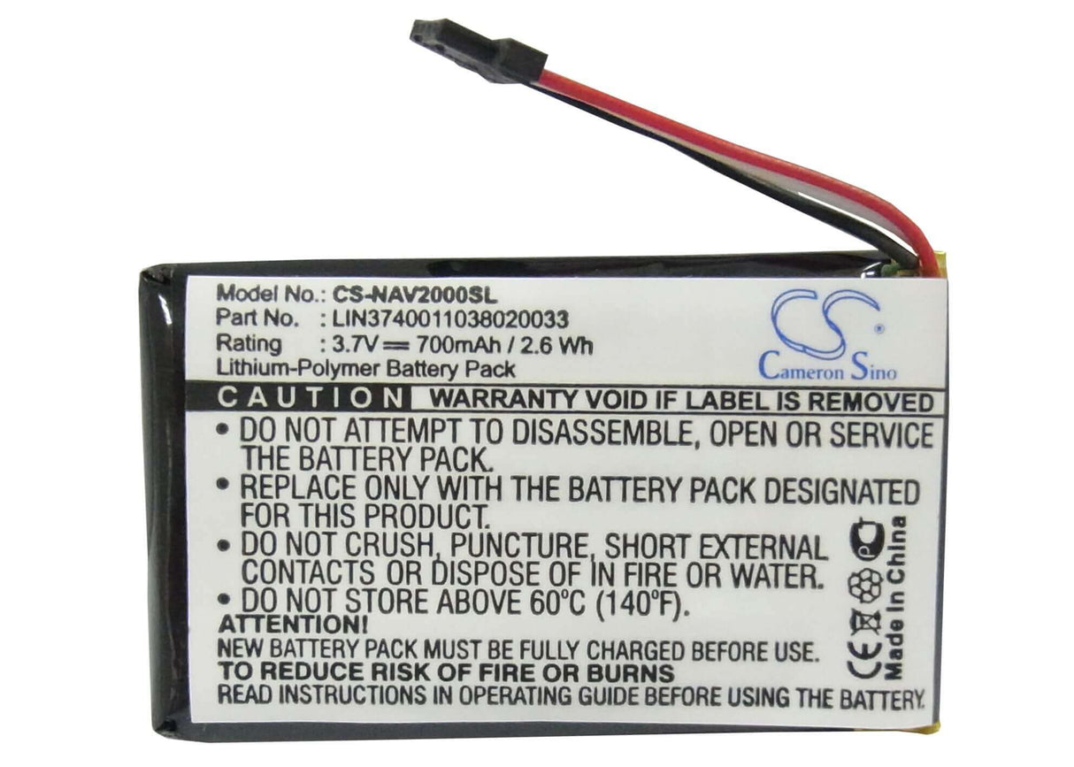 3.7V, Li-Polymer, 700mAh, batterie GPS convient pour Navigon, Lin3740011038020033, 20 Easy, 20 Plus, 2.59Wh GPS, Navigator Cameron Sino Technology Limited