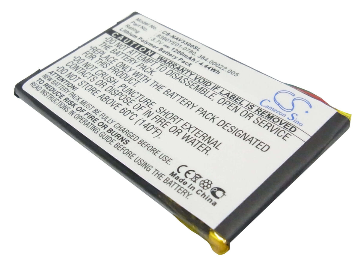3,7V, Li-Polymère, 1200mAh, batterie GPS compatible Navigon, 0923flye31938, 3300, 3310, 4,44Wh GPS, Navigator Cameron Sino Technology Limited