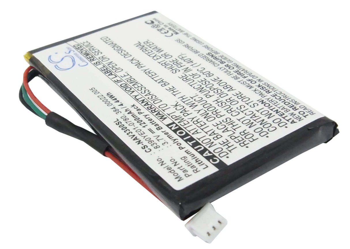 3,7V, Li-Polymère, 1200mAh, batterie GPS compatible Navigon, 0923flye31938, 3300, 3310, 4,44Wh GPS, Navigator Cameron Sino Technology Limited