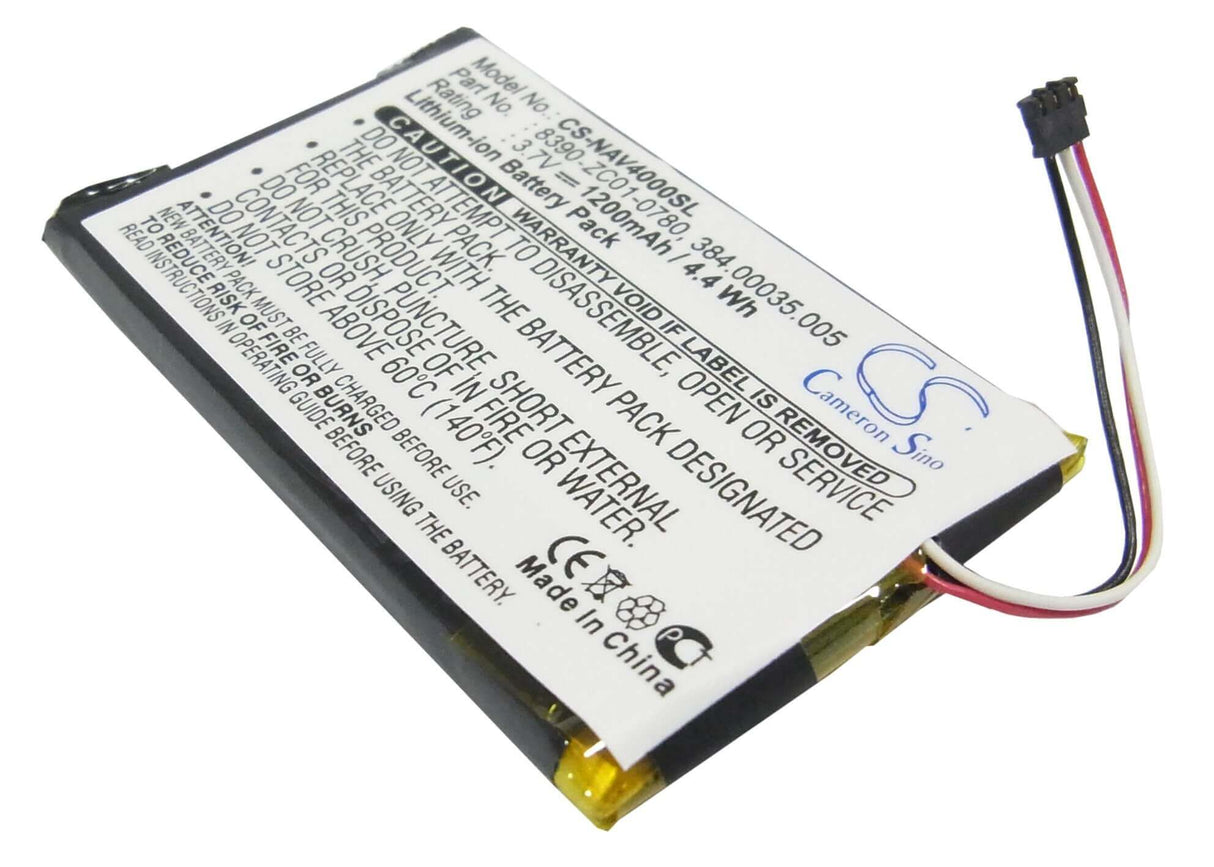 3,7V, Li-Polymer, 1200mAh, batterie GPS compatible Navigon, 384.00035.005, 40 Easy, 40 Plus, 4,44Wh GPS, Navigator Cameron Sino Technology Limited