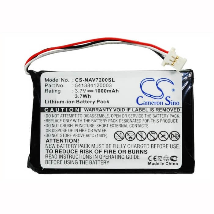 3,7V, Li-ion, 1000mAh, batterie GPS compatible avec Navigon, 541384120003, 72 Easy, 72 Plus Live, 3,7Wh GPS, Navigator Cameron Sino Technology Limited