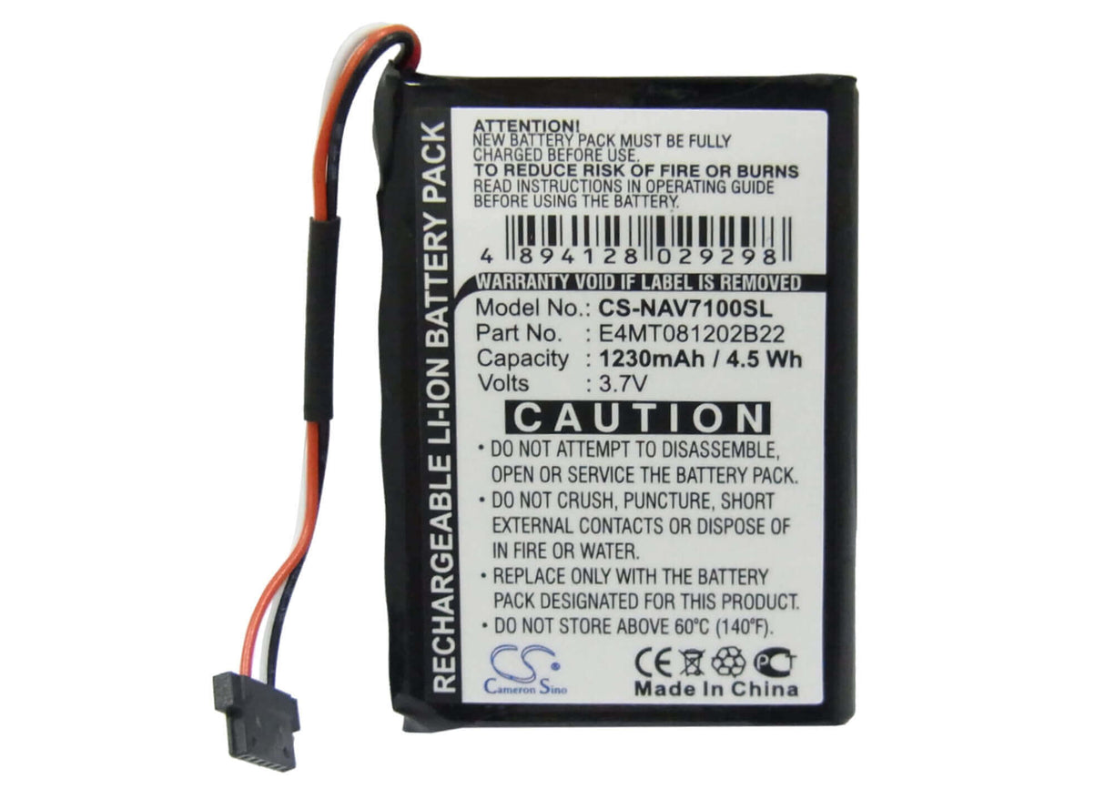 3,7V, Li-Polymer, 1230mAh, batterie GPS compatible avec Navigon, Navman, 541380530002, Triansonic Pna 7000, Triansonic Pna 7000t, 4,55Wh GPS, Navigator Cameron Sino Technology Limited