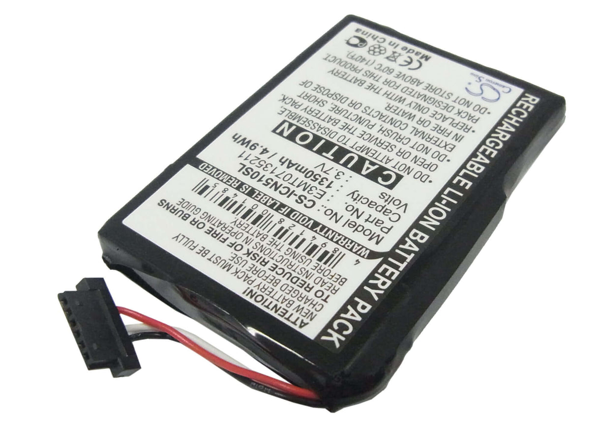 3,7V, Li-ion, 1350mAh, batterie GPS compatible avec Navman, E3mt07135211, Icn 510, Icn 520, 5Wh GPS, Navigator Cameron Sino Technology Limited