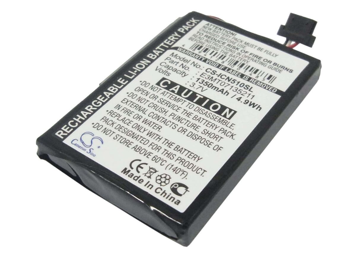 3,7V, Li-ion, 1350mAh, batterie GPS compatible avec Navman, E3mt07135211, Icn 510, Icn 520, 5Wh GPS, Navigator Cameron Sino Technology Limited