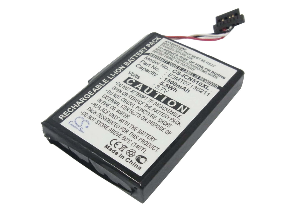 3,7V, Li-ion, 1500mAh, batterie GPS compatible avec Navman, E3mt07135211, Icn 510, Icn 520, 5,55Wh GPS, Navigator Cameron Sino Technology Limited