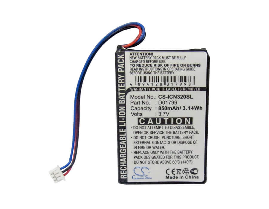 3,7V, Li-ion, 850mAh, batterie GPS compatible avec Navman, Icn320, Icn330, 3,15Wh GPS, Navigator Cameron Sino Technology Limited