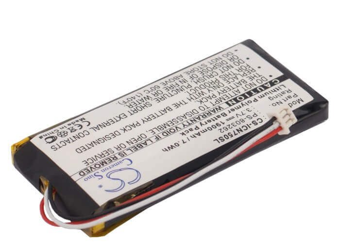 3,7V, Li-Polymère, 1900mAh, batterie GPS compatible avec Navman, Ps-803262, Icn720, Icn750, 7,03Wh GPS, Navigator Cameron Sino Technology Limited
