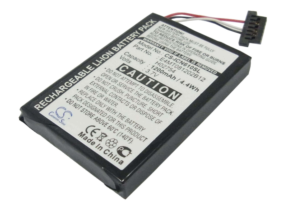 3,7V, Li-ion, 1200mAh, batterie GPS compatible avec Navman, E4mt081202b12, N60i Navpix, 4,44Wh GPS, Navigator Cameron Sino Technology Limited
