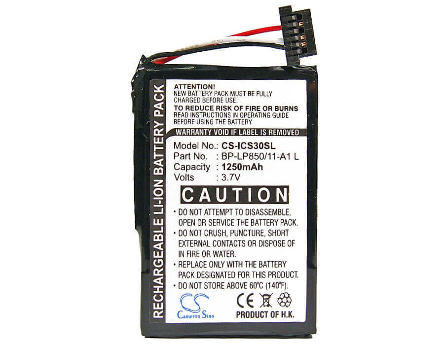 3,7V, Li-ion, 1250mAh, batterie GPS compatible avec Navman, Bp-lp850/11-a1 L, S30, S50, 4,63Wh GPS, Navigator Cameron Sino Technology Limited