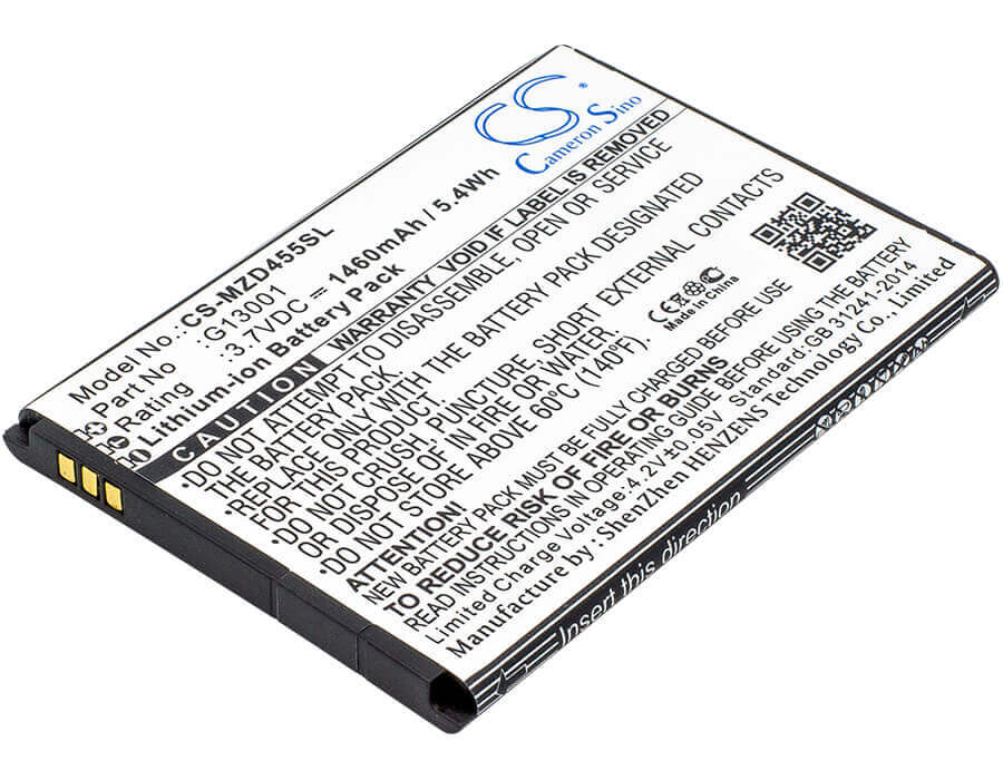 3.7V, Li-ion, 1460mAh, SmartPhone battery fits Navon, G13001, Md455, 5.4Wh Mobile, SmartPhone Cameron Sino Technology Limited (Smartphone)