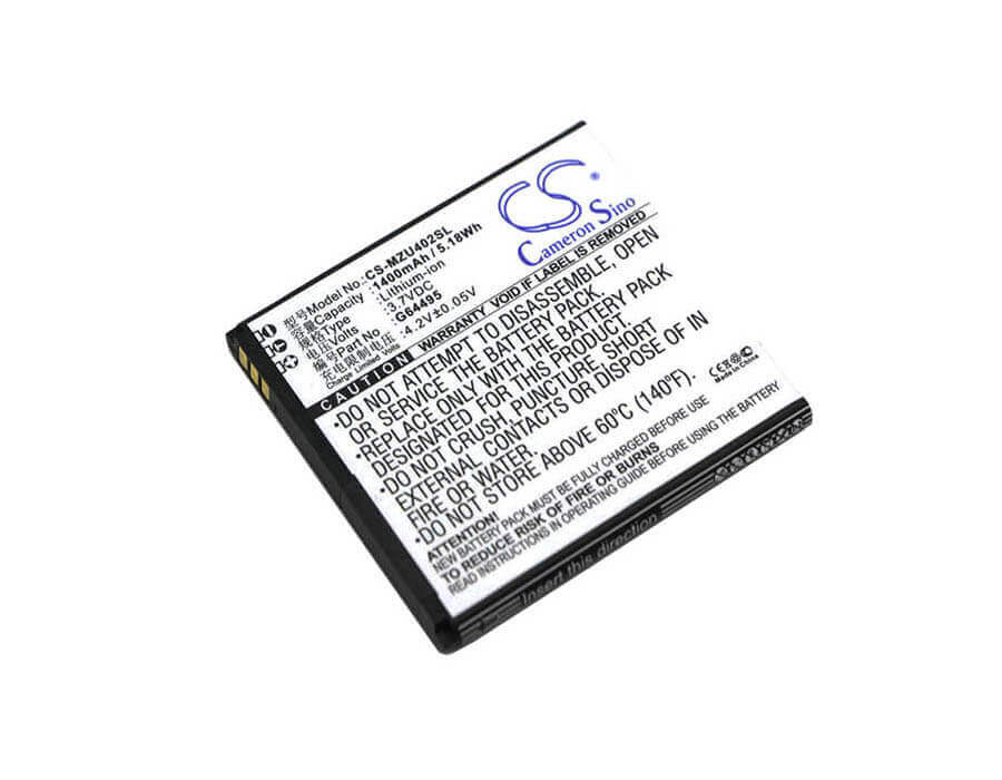3.7V, Li-ion, 1400mAh, SmartPhone battery fits Navon, G64495, Mizu D402, Mizu M402, 5.18Wh Mobile, SmartPhone Cameron Sino Technology Limited (Smartphone)