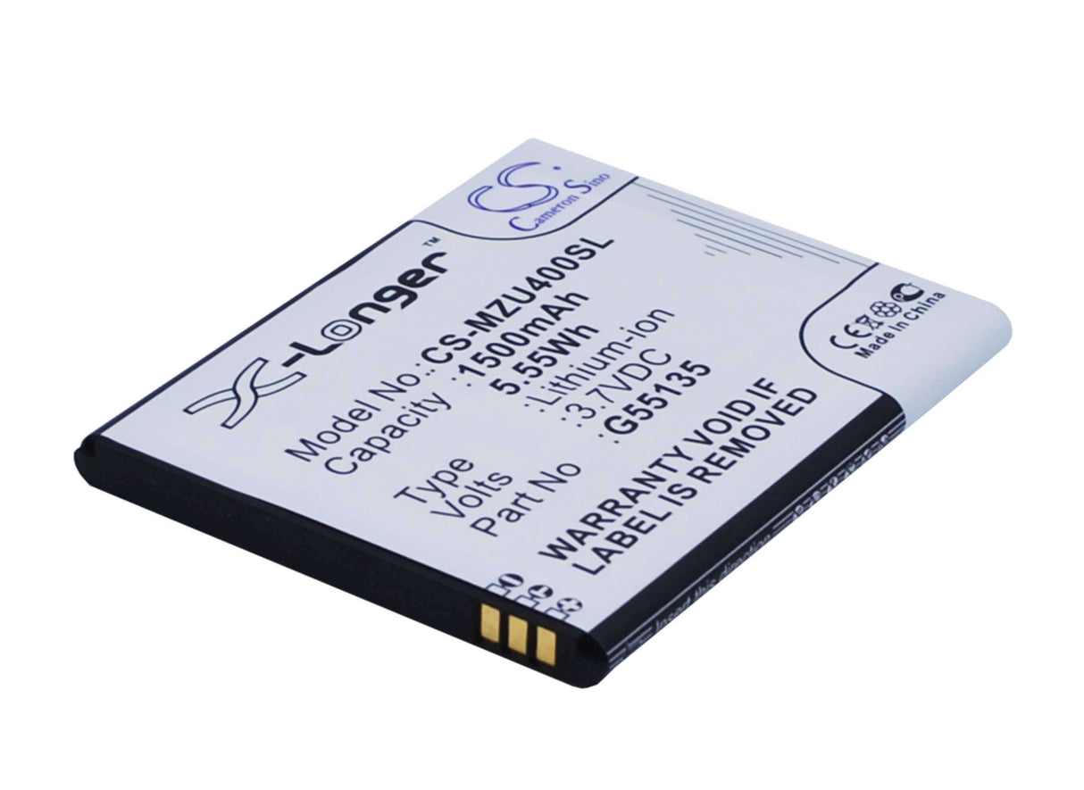 3,7V, Li-ion, 1500mAh, Batterie de smartphone compatible avec Navon, G55135, Mizu M400, 5.55Wh Mobile, Smartphone Cameron Sino Technology Limited (Smartphone)