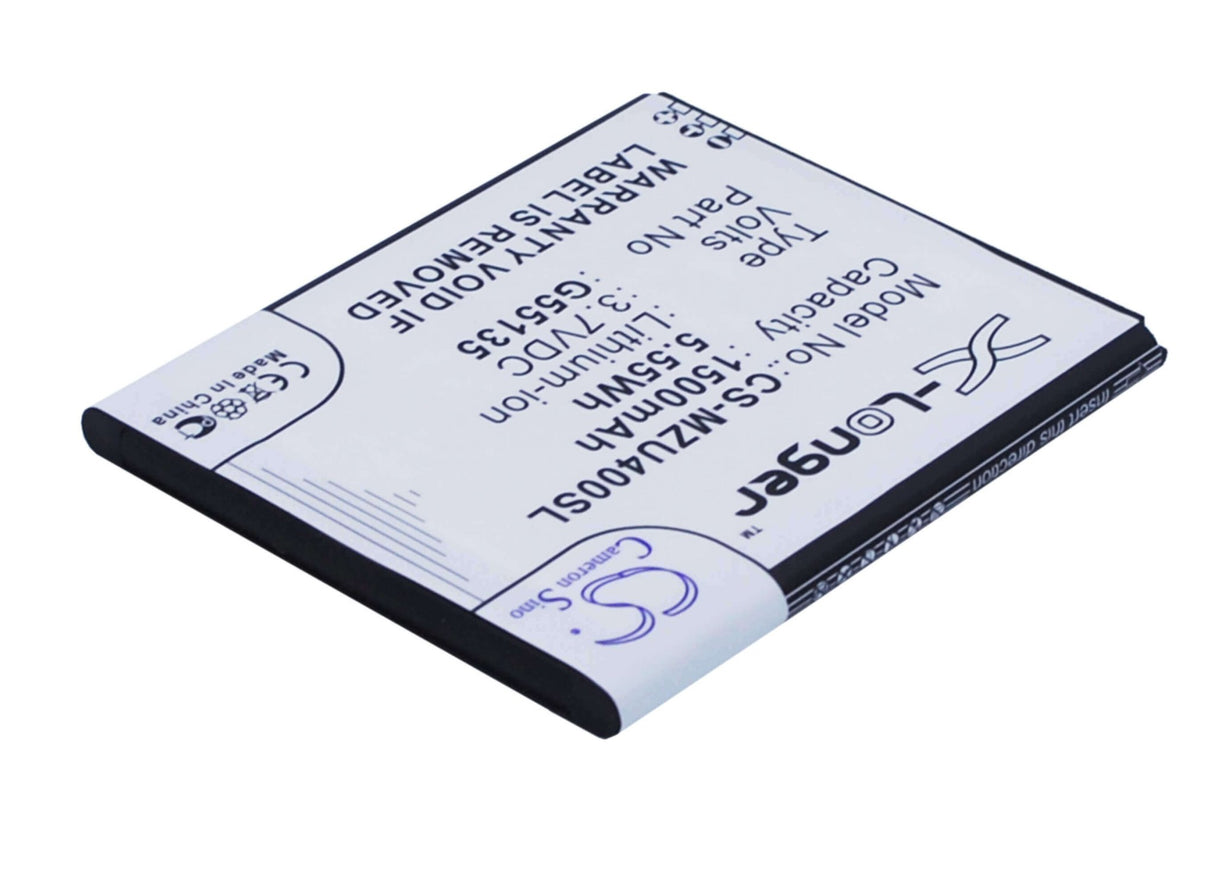 3,7V, Li-ion, 1500mAh, Batterie de smartphone compatible avec Navon, G55135, Mizu M400, 5.55Wh Mobile, Smartphone Cameron Sino Technology Limited (Smartphone)