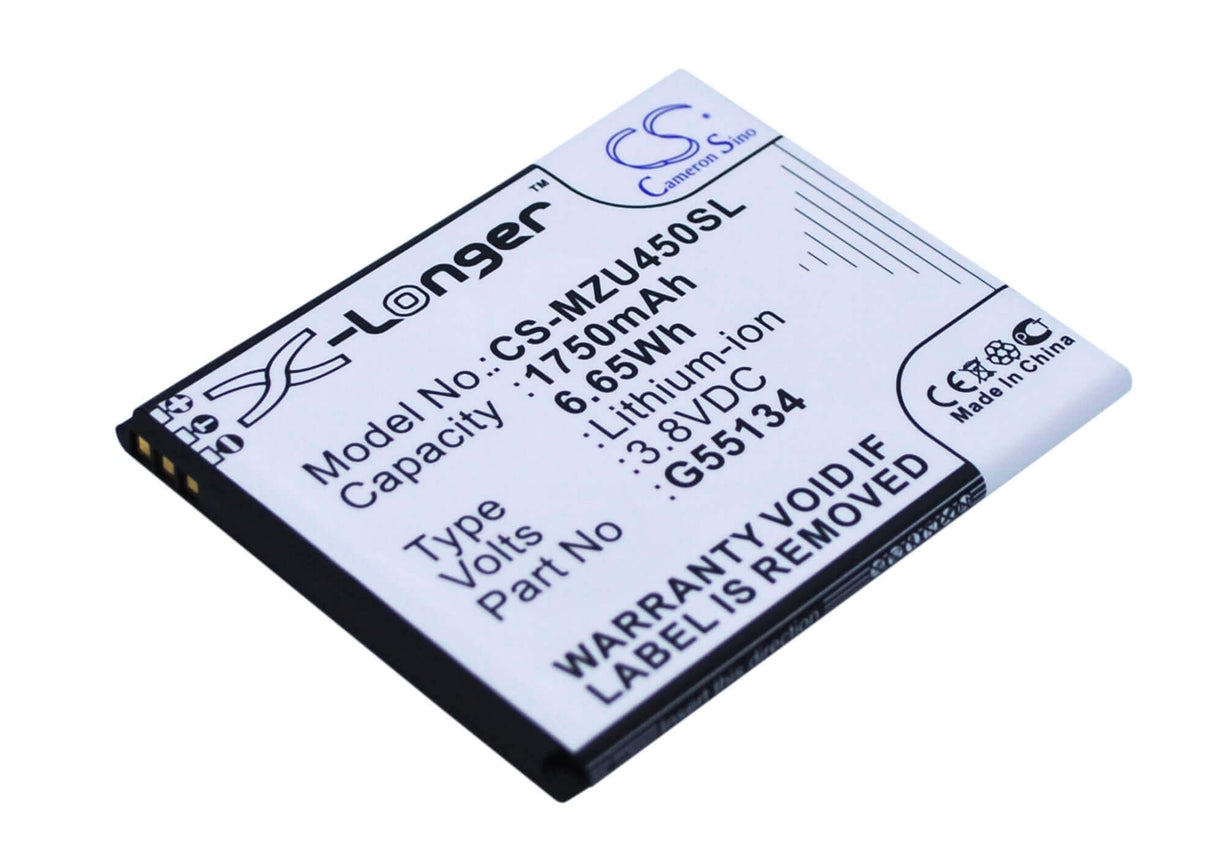 3.8V, Li-ion, 1750mAh, SmartPhone battery fits Navon, G55134, Mizu M450, Mizu M450 Dual Sim, 6.65Wh Mobile, SmartPhone Cameron Sino Technology Limited (Smartphone)