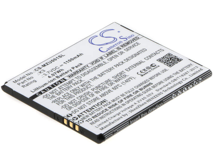 3,7V, Li-ion, 1100mAh, batterie de smartphone compatible avec Navon, K3, Mizu Mzt001, 4,07Wh Mobile, SmartPhone Cameron Sino Technology Limited (Suspendu)