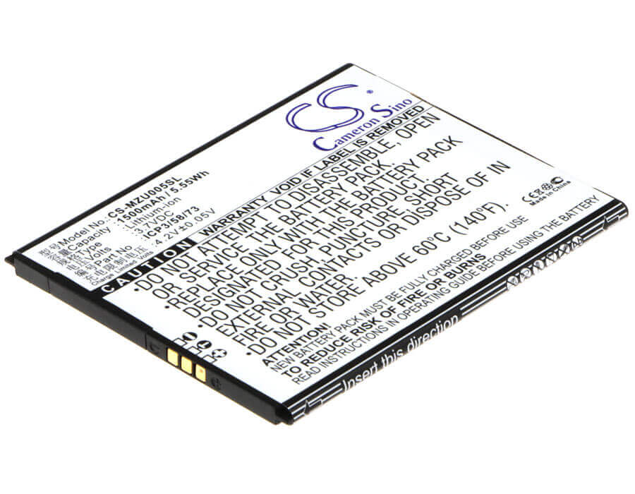 3.7V, Li-ion, 1500mAh, batterie de smartphone compatible avec Navon, Icp3/58/73, Mizu Mzt005, 5.55Wh Mobile, Smartphone Cameron Sino Technology Limited (Smartphone)