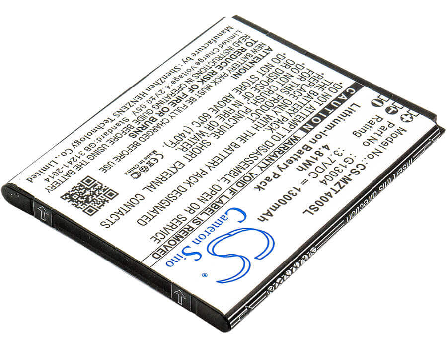 3,7V, Li-ion, 1300mAh, batterie de smartphone compatible avec Navon, G13004, Mizu T400, 4,81Wh Mobile, Smartphone Cameron Sino Technology Limited (Smartphone)