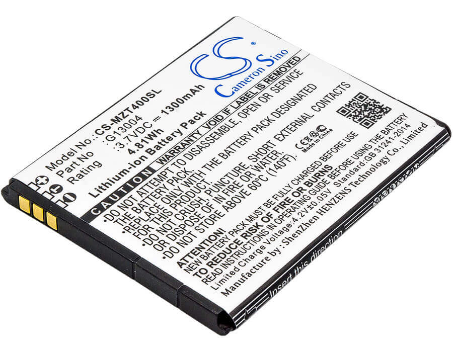 3,7V, Li-ion, 1300mAh, batterie de smartphone compatible avec Navon, G13004, Mizu T400, 4,81Wh Mobile, Smartphone Cameron Sino Technology Limited (Smartphone)