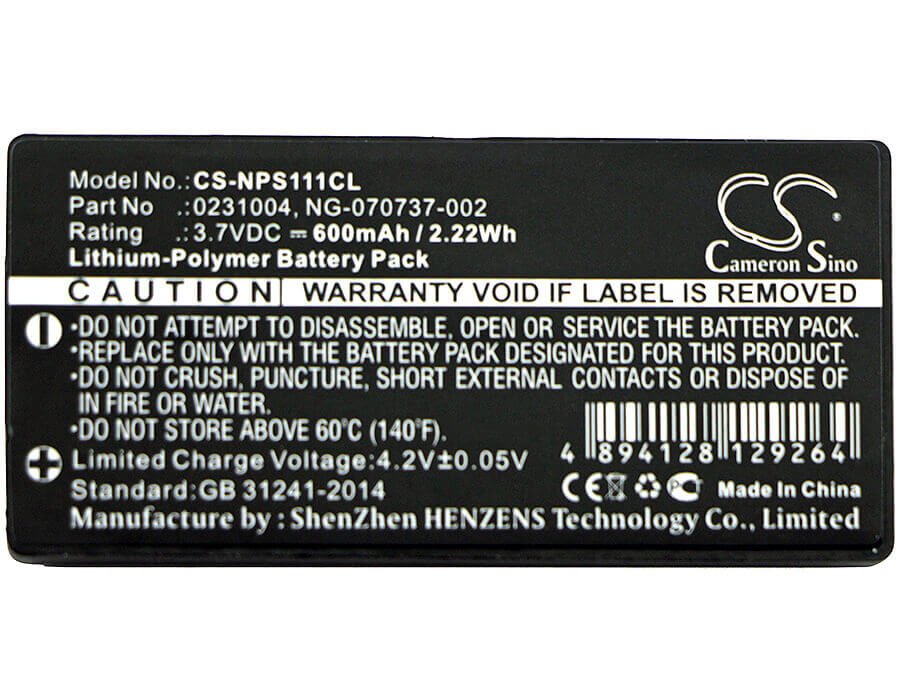 3.7V, Li-Polymer, 600mAh, batterie de téléphone sans fil convient à Nec, 231004, Dterm, Ps111, 2.22Wh Téléphone sans fil Cameron Sino Technology Limited (Téléphone sans fil)