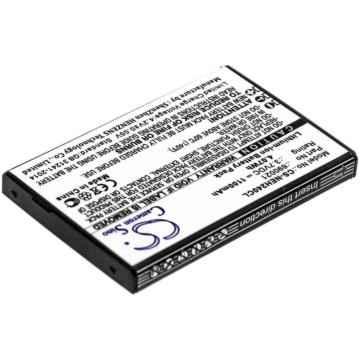 3.7V, Li-ion, 1100mAh, Batterie de téléphone sans fil compatible avec Nec, 690021, Mh240, 4.07Wh Téléphone sans fil Cameron Sino Technology Limited (Téléphone sans fil)
