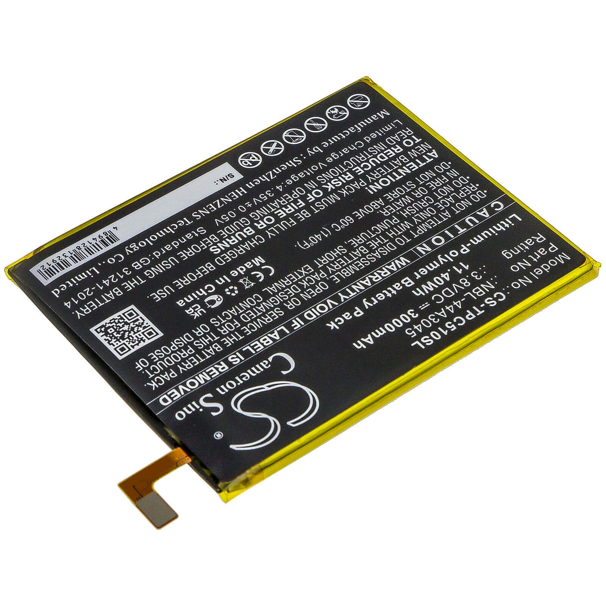3.8V, Li-Polymer, 3000mAh, SmartPhone battery fits Neffos, Tp-link, Nbl-44a3045, C5 Max, C5 Max Lte Dual Sim, 11.4Wh Mobile, SmartPhone Cameron Sino Technology Limited (Smartphone)
