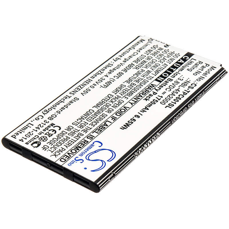 3.8V, Li-ion, 1750mAh, SmartPhone battery fits Neffos, Tp-link, Nbl-45a2000, C5l, C5l Dual Sim, 6.65Wh Mobile, SmartPhone Cameron Sino Technology Limited (Smartphone)