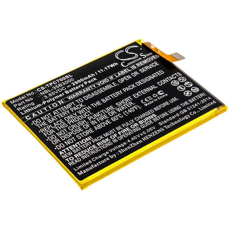 3,85V, Li-Polymer, 2900mAh, batterie de smartphone compatible Tp-link, Neffos, Nbl-35b3000, C7 Dual Sim, C7 Dual Sim Lte Am, 11,17Wh Mobile, Smartphone Cameron Sino Technology Limited (Smartphone)
