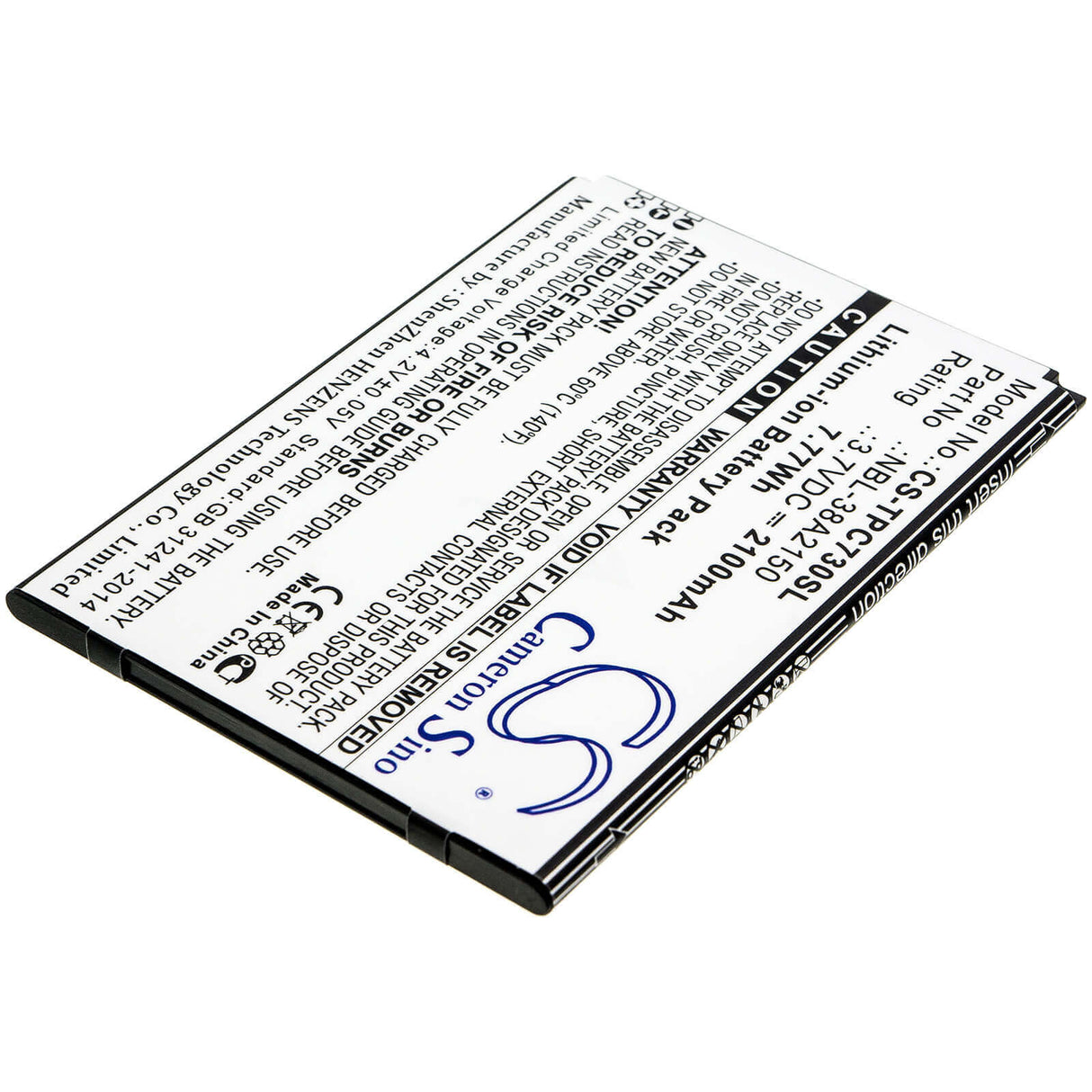 3.7V, Li-ion, 2100mAh, SmartPhone battery fits Neffos, Tp-link, Nbl-38a2150, C7 Lite, Tp7041a, 7.77Wh Mobile, SmartPhone Cameron Sino Technology Limited (Smartphone)