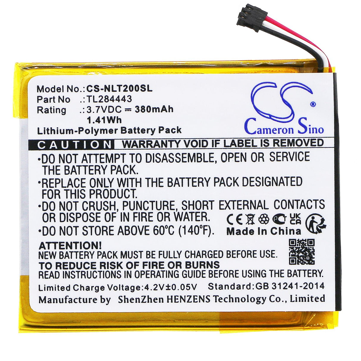 Thermostat battery For Nest, Learning Thermostat 2nd & 3rd Generation 3.7v, 380mah - 1.41wh Smart Home Cameron Sino Technology Limited