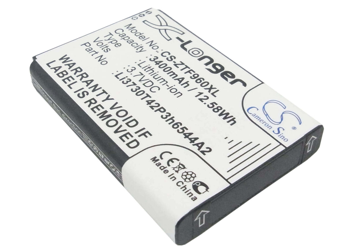 3.7V, Li-ion, 3400mAh, Hotspot battery fits Net10, T-mobile, Zte, Li3730t42p3h6544a2, Srq-z289l, Z289l, 12.58Wh Hotspot Cameron Sino Technology Limited