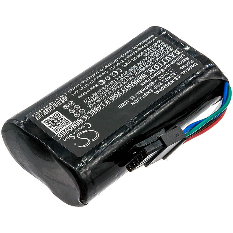 3,7V, Li-ion, 6800mAh, batterie d'équipement compatible avec Netscout, Ackg2-wbp, Aircheck G2, Aircheck G2 Wlan Tester, 25.16Wh Équipement, Enquête, Test Cameron Sino Technology Limited