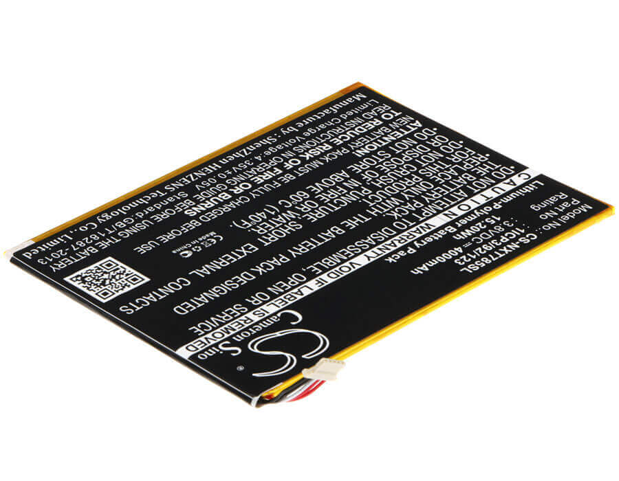 3.8V, Li-Polymer, 4000mAh, Tablet battery fits Nextbook, 1icp3/92/123, Nx785qc16g, Nx785qc8g, 15.20Wh Tablet Cameron Sino Technology Limited