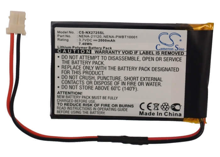 3.7V, Li-Polymer, 2000mAh, Storage battery fits Nexto, Nena-21120, Di Nd 2725, Di Nd2700, 7.4Wh Storage Cameron Sino Technology Limited