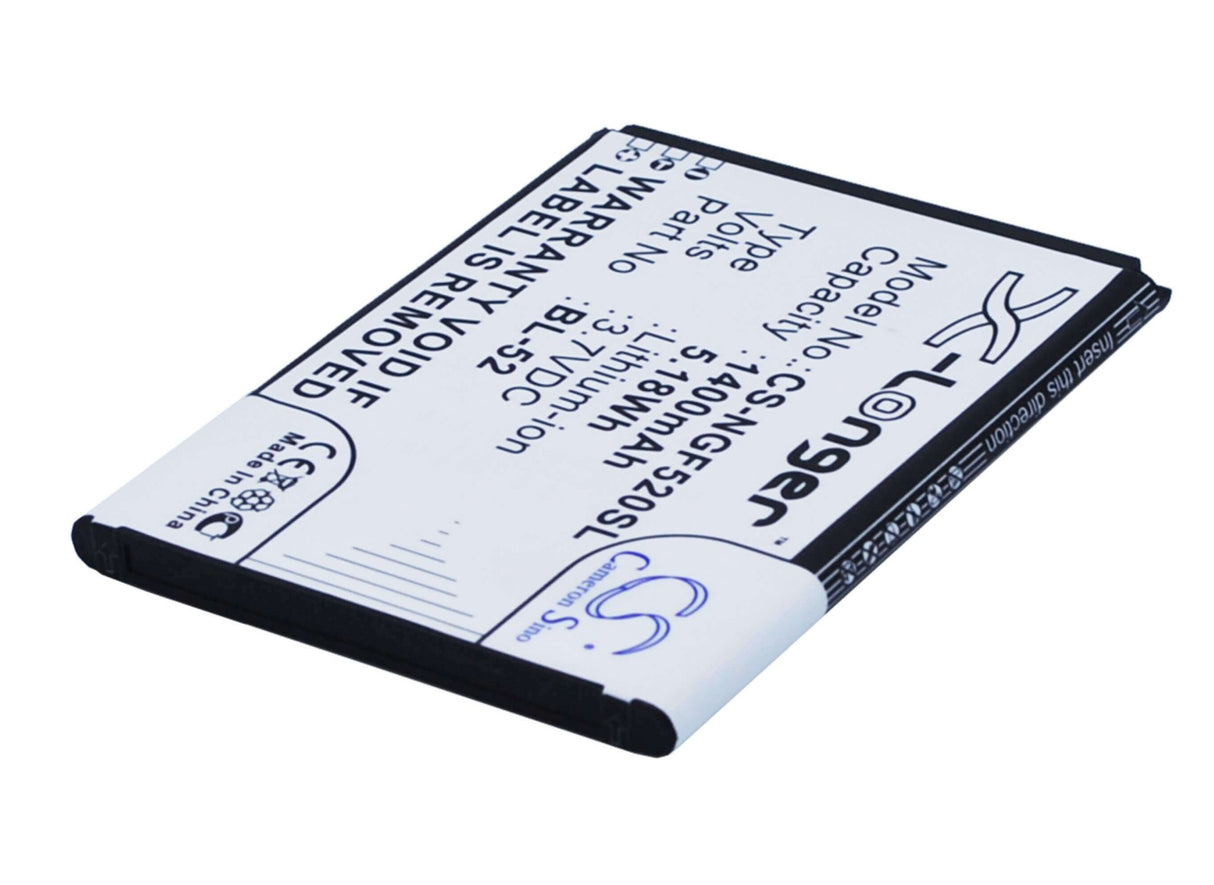 3.7V, Li-ion, 1400mAh, SmartPhone battery fits Ngm, Bl-52, Forward Young, 5.18Wh Mobile, SmartPhone Cameron Sino Technology Limited (Smartphone)