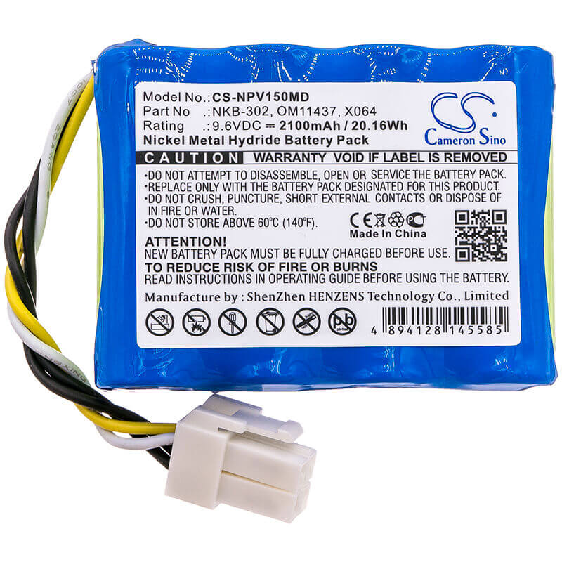9.6V, Ni-MH, 2100mAh, Medical battery fits Nihon Kohden, B11437, Life Scope N, Life Scope N Opv-1500, 20.16Wh Medical Cameron Sino Technology Limited (Medical)