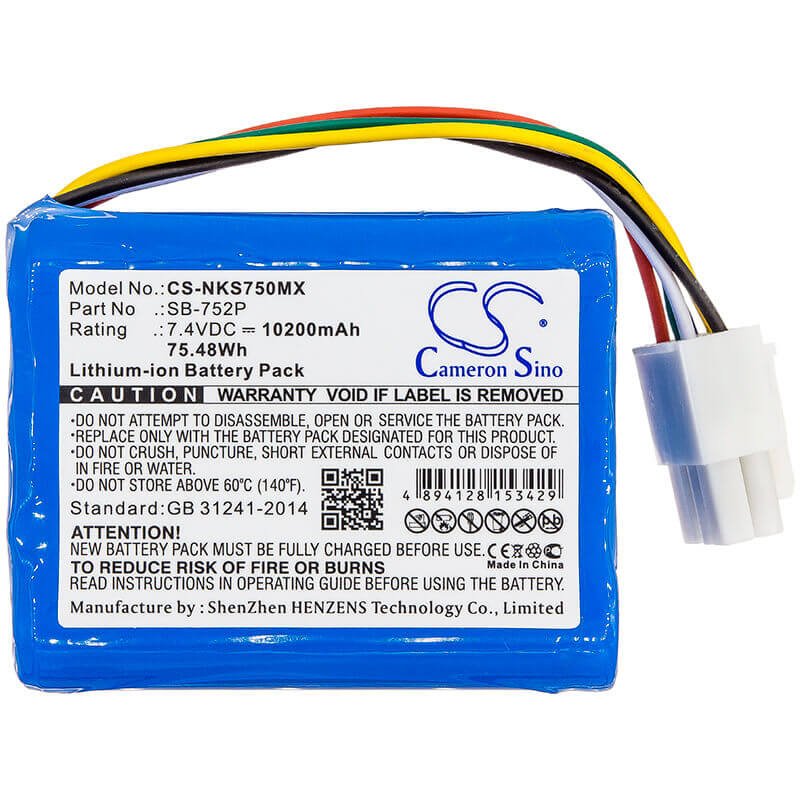 7,4V, Li-ion, 10200mAh, Batterie médicale compatible avec Nihon Kohden, Sb-752p, Svm-7501, 75,48Wh Medical Cameron Sino Technology Limited (Suspendu)