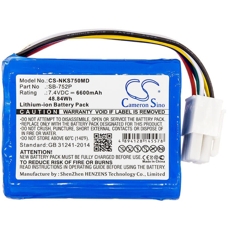 7.4V, Li-ion, 6600mAh, Medical battery fits Nihon Kohden, Sb-752p, Svm-7501, 48.84Wh Medical Cameron Sino Technology Limited (Medical)
