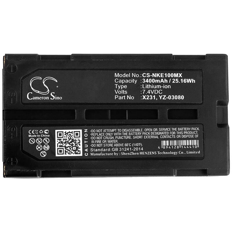 7.4V, Li-ion, 3400mAh, Medical battery fits Nihon Kohden, X231, Wee-1000, 25.16Wh Medical Cameron Sino Technology Limited (Medical)