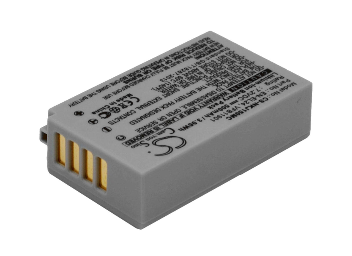 7.2V, Li-ion, 500mAh, Camera battery fits Nikon, En-el24, 1 J5, 3.6Wh Camera Cameron Sino Technology Limited (Camera)