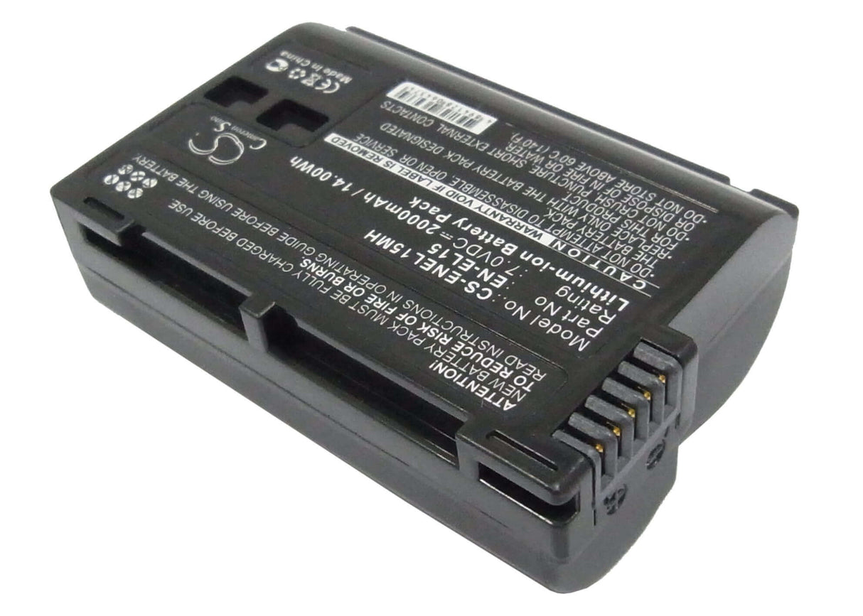 7.0V, Li-ion, 2000mAh, Camera battery fits Nikon, En-el15, 1 V1, Coolpix D7000, 14Wh Camera Cameron Sino Technology Limited (Camera)