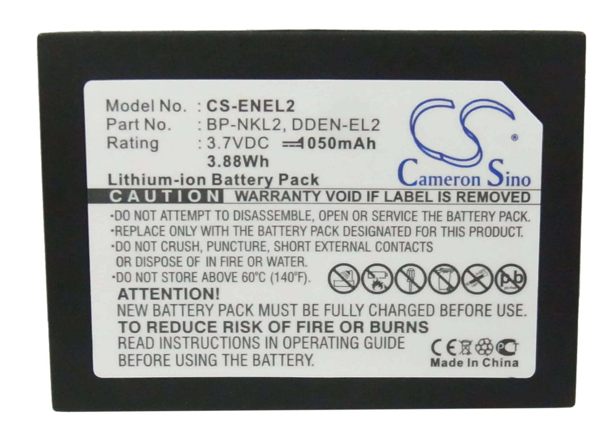3.7V, Li-ion, 1050mAh, Camera battery fits Nikon, 9904, Coolpix 2500, Coolpix 3500, 3.885Wh Camera Cameron Sino Technology Limited (Suspended)