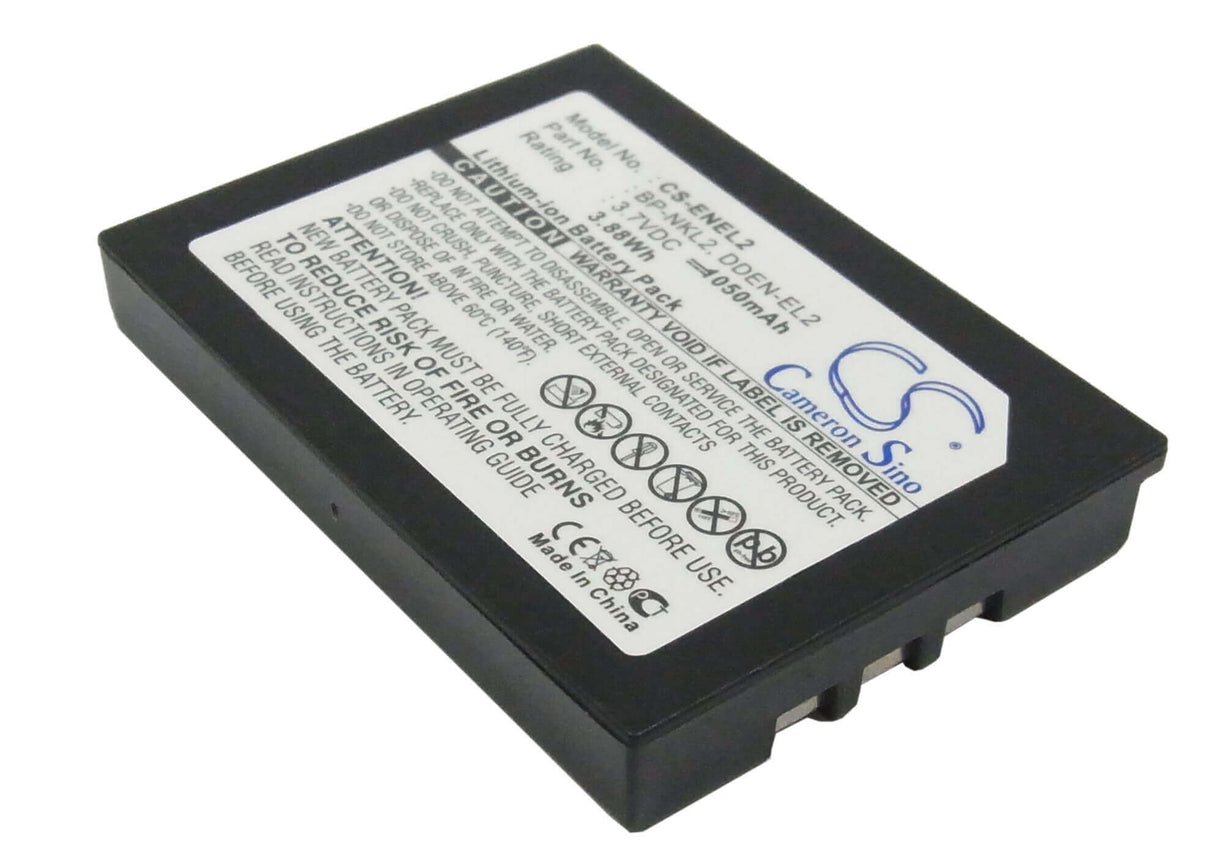 3.7V, Li-ion, 1050mAh, Camera battery fits Nikon, 9904, Coolpix 2500, Coolpix 3500, 3.885Wh Camera Cameron Sino Technology Limited (Suspended)