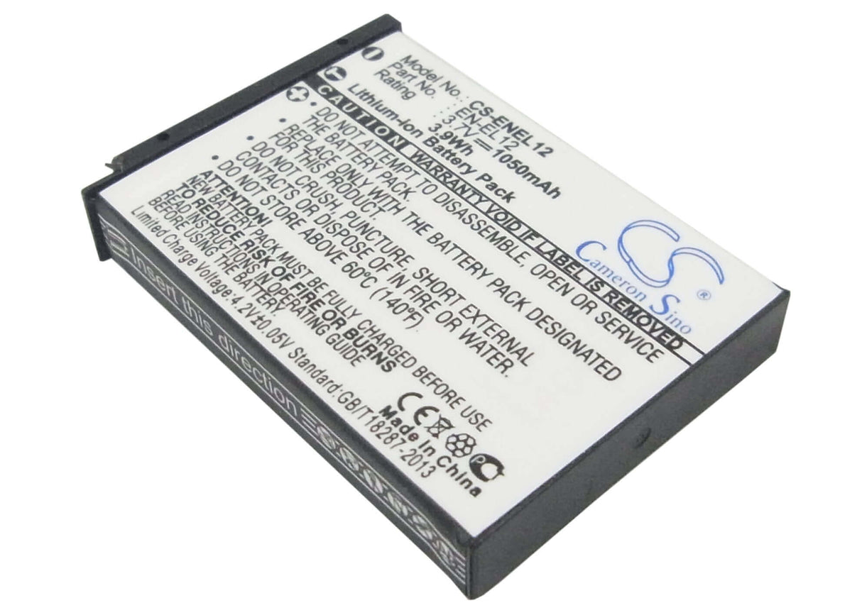3.7V, Li-ion, 1050mAh, Camera battery fits Nikon, En-el12, Coolpix Aw100s, Coolpix S1000pj, 3.885Wh Camera Cameron Sino Technology Limited (Camera)