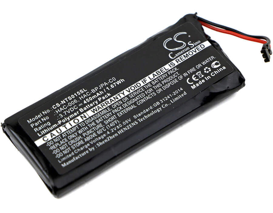 3,7V, Li-Polymer, 450mAh, Batterie de console de jeu compatible avec Nintendo, Hac-006, Hac-015, Hac-016, 1,67Wh Console de jeu Cameron Sino Technology Limited